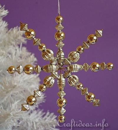 Beaded Snowflake DIY Christmas Ornament