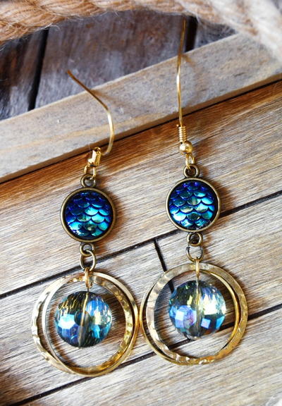 Crystal Mermaid Drop Earrings