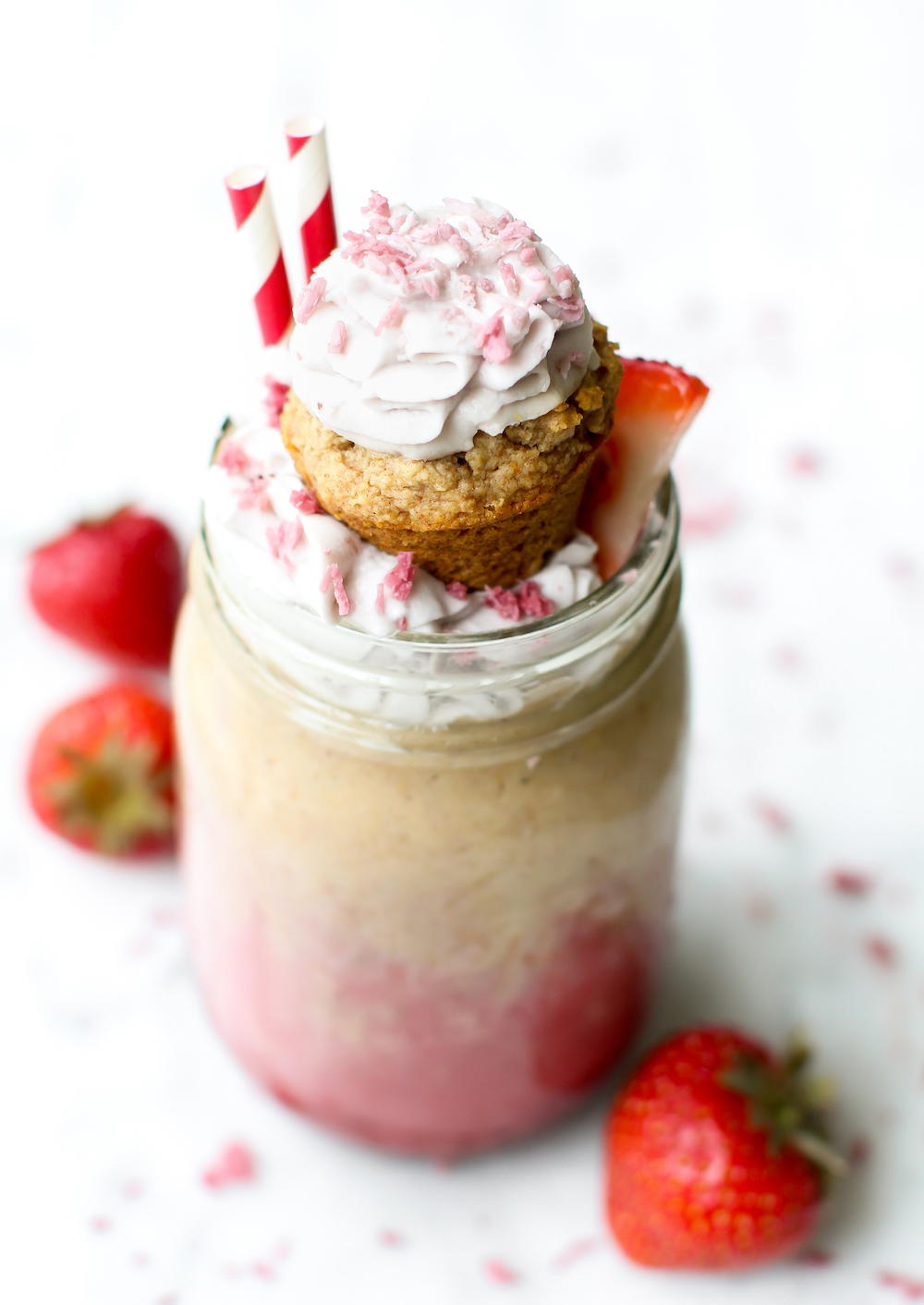 Strawberry Cupcake Milkshake | FaveHealthyRecipes.com