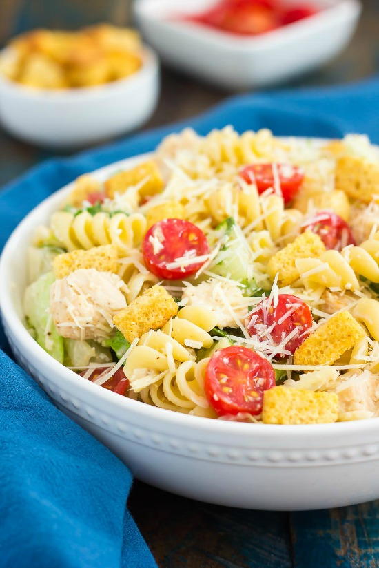 Chicken Caesar Pasta Salad | FaveSouthernRecipes.com