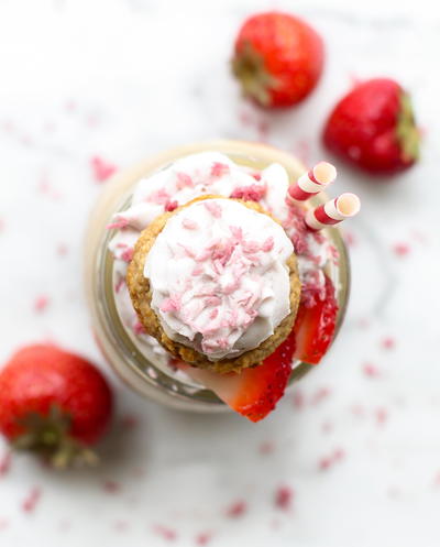 Vegan Strawberry Cupcake Milkshake