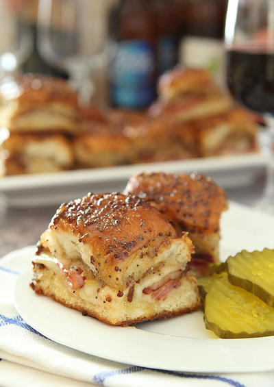 Bacon, Ham and Cheese Slider Casserole