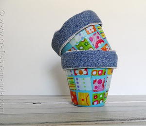 Fabric Scrap Pot Decoration Gift Idea Allfreechristmascrafts Com