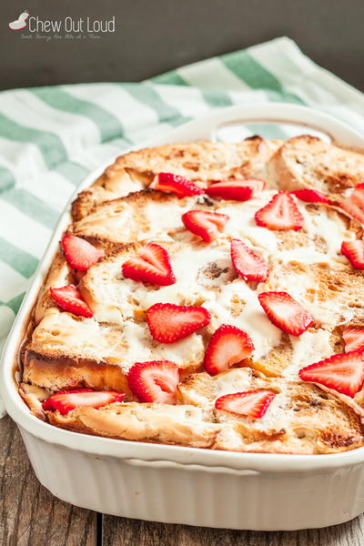 Overnight Strawberry Cheesecake French Toast Bake