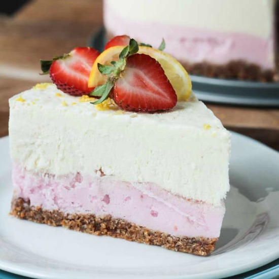 Strawberry Lemonade Ice Cream Cake