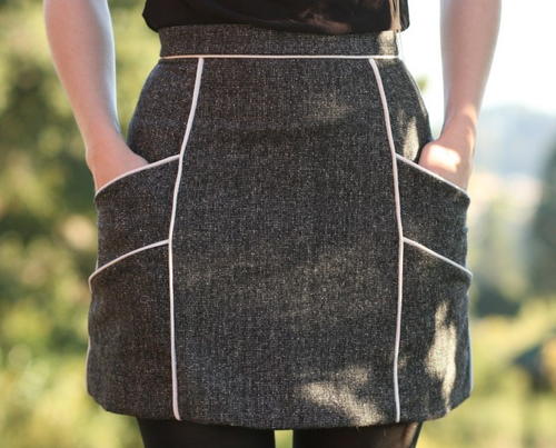 Chalk Lines Mini Skirt