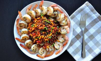 Shrimp with Pepper Topping