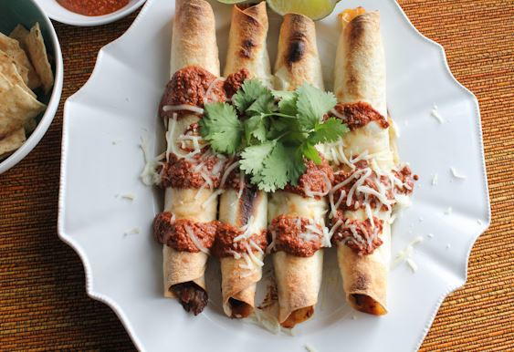 Slow Cooker Pork Taquitos with Chocolate Mole