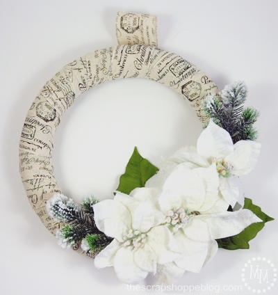 Scripted Ribbon Poinsettia DIY Christmas Wreath