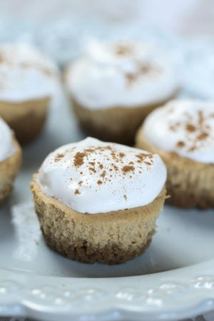 Mini Muffin Tin Pumpkin Cheesecakes | TheBestDessertRecipes.com