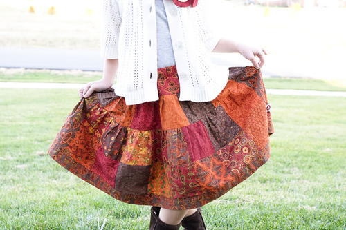 Charm Patch Patchwork Skirt
