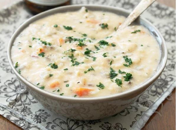 Beer Cheese Slow Cooker Chicken and Wild Rice Soup