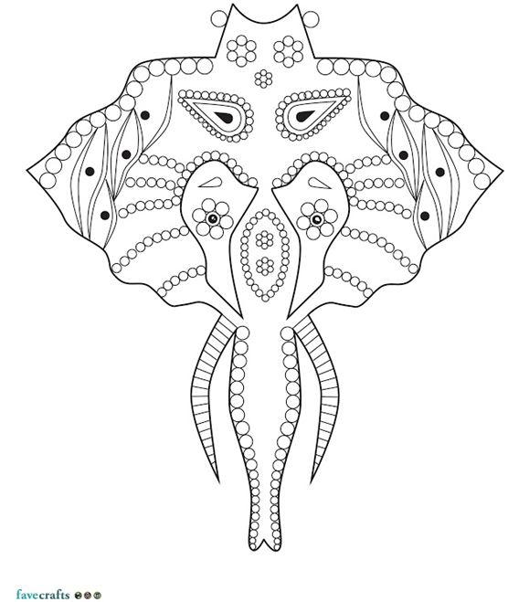 Intricate Elephant Coloring Page