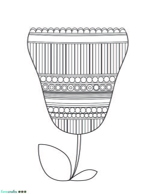 Jumbo Tulip Adult Coloring Page