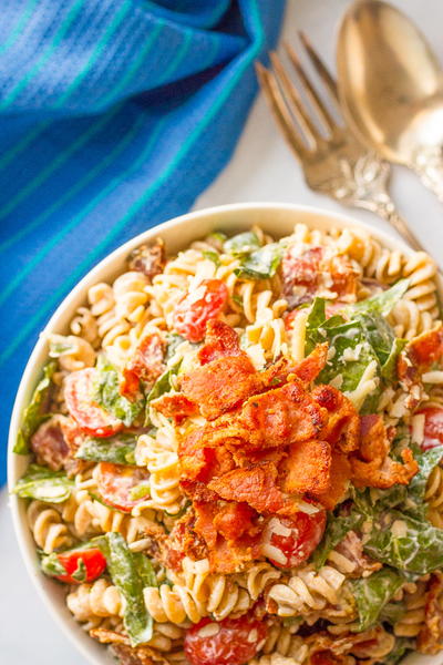 Creamy BLT Pasta Salad | FaveSouthernRecipes.com