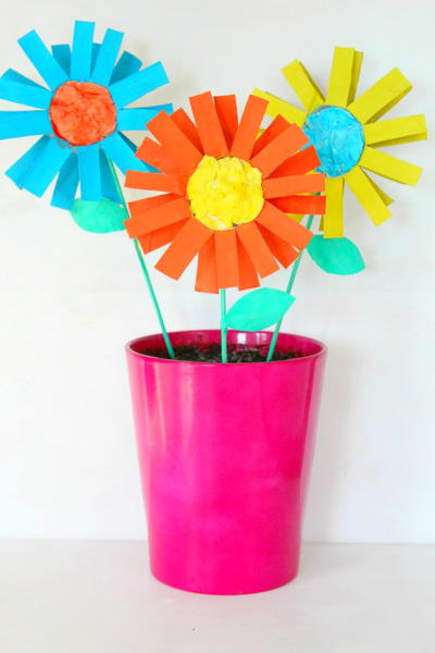 DIY Paper Flowers Kid Craft