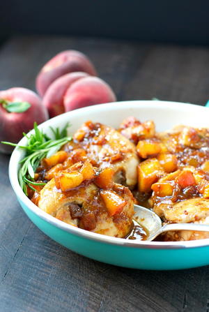 One Skillet Peach Glazed Chicken Recipelioncom