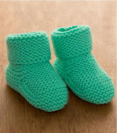 Minty Garter Stitch Baby Booties