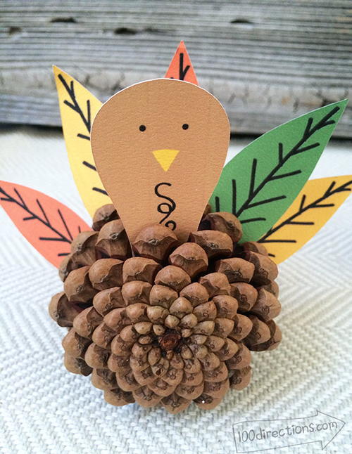Free Printable Pinecone Turkey Craft