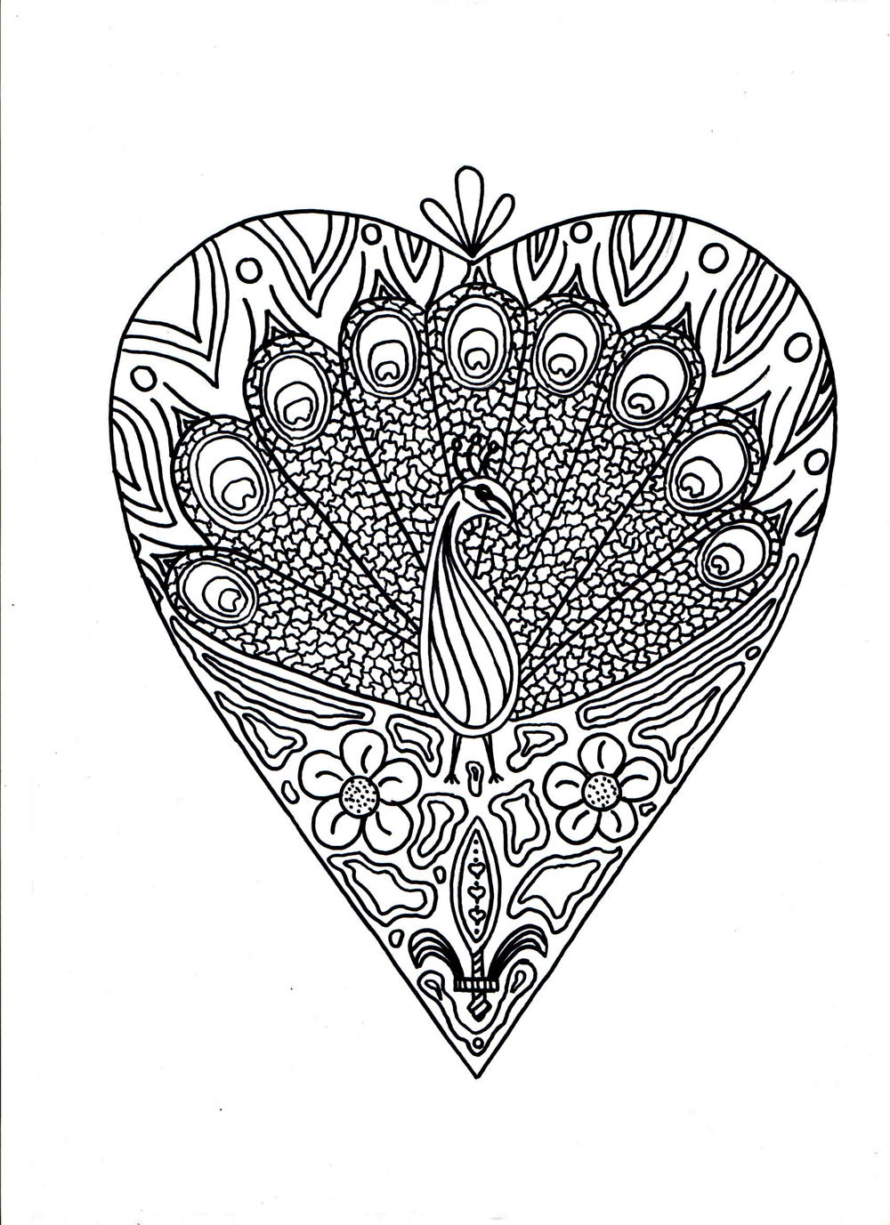 Download Peacock Printable Coloring Page | FaveCrafts.com