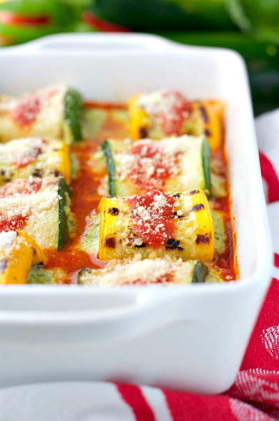 Pesto Zucchini Lasagna Roll Ups