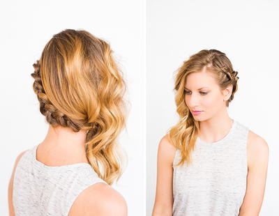 Side Swept Braid and Wave Hair