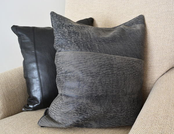 Recycled Leather Cushion Cover With No Zip