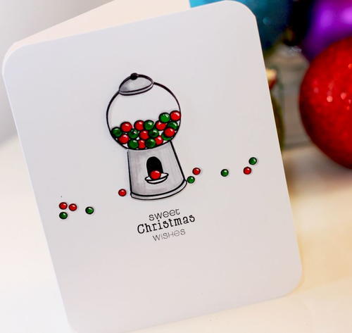 Sweet Christmas Wishes Stamped Card