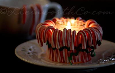 Candy Cane Candle Craft