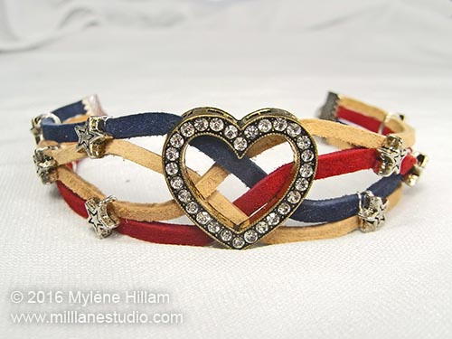 Stars and Stripes Leather Bracelet