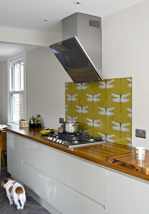 DIY Wallpapered Kitchen Backsplash