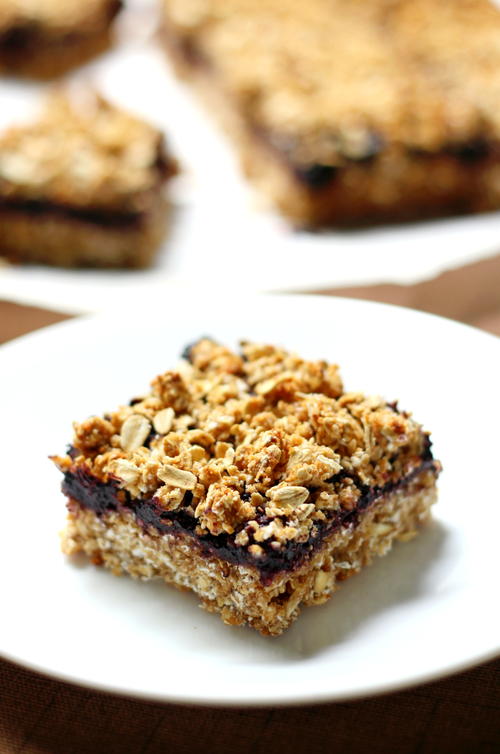 Peanut Butter  Jelly Crumble Bars