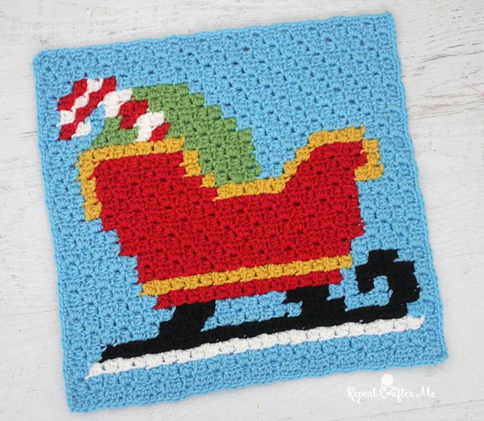 Have a Pixel Christmas Crochet Blanket Pattern