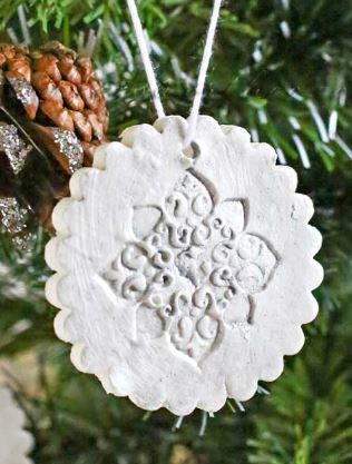 Stamped DIY Clay Ornaments