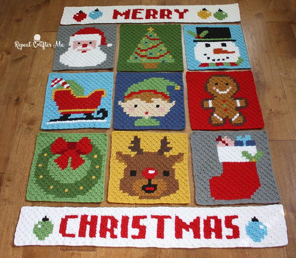 Have a Pixel Christmas Crochet Blanket Pattern
