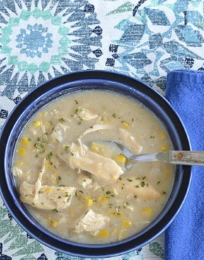 Slow Cooker Chunky Chicken Corn Chowder | FaveSouthernRecipes.com