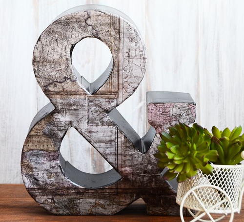 Vintage Map Decorative Letter Art