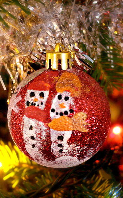 Fingerprint Snowman DIY Ornaments