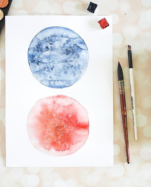 Gorgeous DIY Watercolor Moon