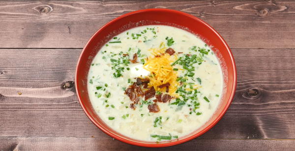 Spicy Potato Soup with Pepper Jack Cheese