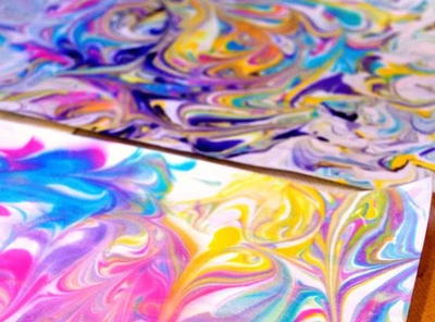 Shaving Cream Marbled Paper