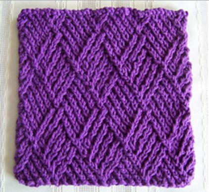 Diamond Twist Stitch Dishcloth