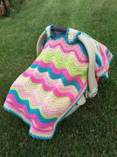 Crochet Ripple Car Seat Cover