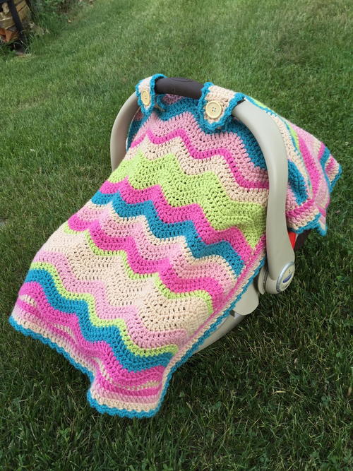 Crochet Ripple Car Seat Cover