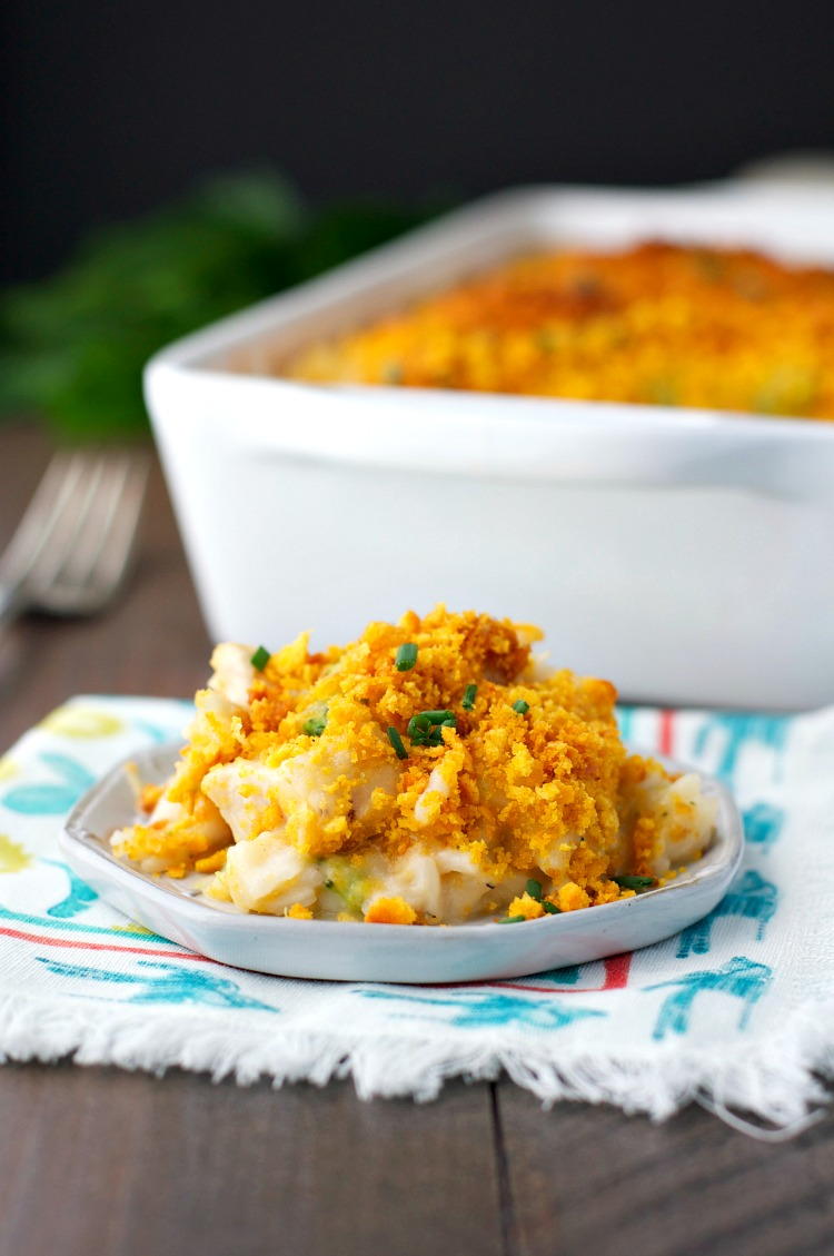 Cheddar Crusted Chicken and Broccoli Casserole | FaveHealthyRecipes.com