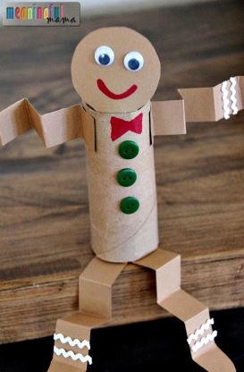 Gingerbread Man Toilet Paper Roll Craft for Kids