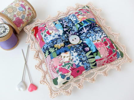 Mini Log Cabin Pincushion