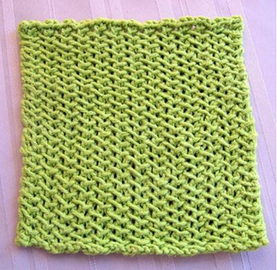 Lime Slip Stitch Dishcloth