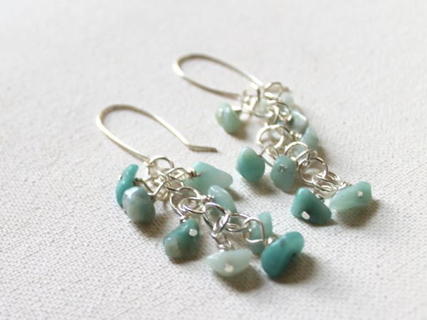 Ocean Beaded Cluster DIY Earrings