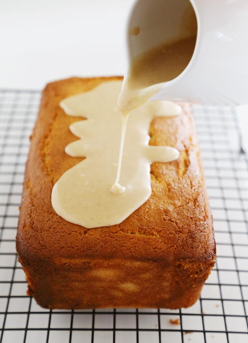 Vanilla Ricotta Pound Cake with Maple Glaze